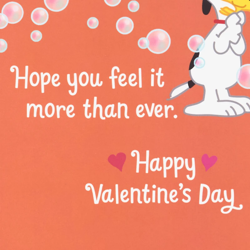 Peanuts® Snoopy and Woodstock Bubble Love Musical Valentine's Day Card With Lights for only USD 8.59 | Hallmark