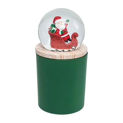 Green Mistletoe Scented Santa Sleigh Snow Globe Candle for only USD 19.99 | Hallmark