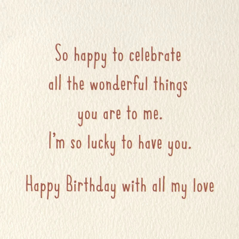 All the Wonderful Things You Are to Me Romantic Birthday Card for Husband for only USD 6.99 | Hallmark