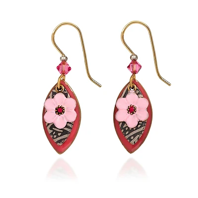 Silver Forest Pink and Silver Metal Flower Drop Earrings for only USD 21.00 | Hallmark