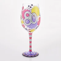Lolita Happy 80th Birthday Handpainted Wine Glass, 15 oz. for only USD 34.99 | Hallmark