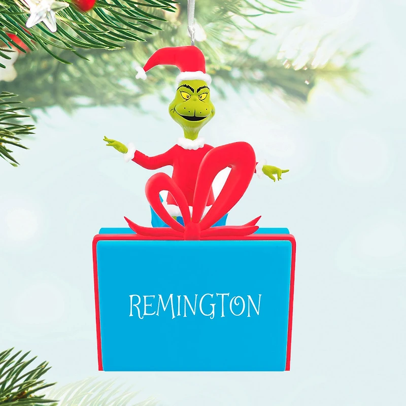 Dr. Seuss's How the Grinch Stole Christmas!™ on Present Personalized Ornament, Custom Text for only USD 30.99 | Hallmark