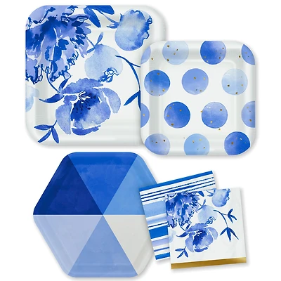 Blue and White Watercolor Party Essentials Set for only USD 3.99-4.99 | Hallmark