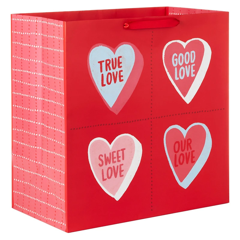 15" Candy Hearts on Red Extra-Deep Valentine's Day Gift Bag for only USD 5.49 | Hallmark