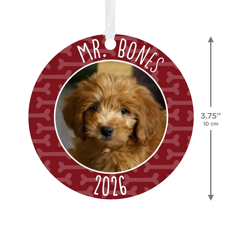Pet Round Metal Personalized Ornament, Custom Photo and Text for only USD 17.99 | Hallmark
