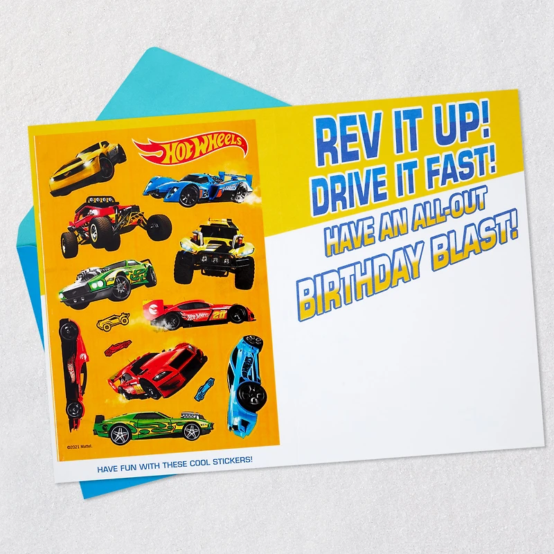 Mattel Hot Wheels™ Rev It Up Birthday Card With Stickers for only USD 4.59 | Hallmark