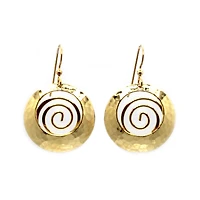 Silver Forest Hammered Gold Metal Drop Earrings With Coil for only USD 20.00 | Hallmark
