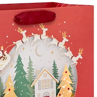 10.4" Santa's Sleigh Over House Shadow Box Large Square Christmas Gift Bag for only USD 9.99 | Hallmark