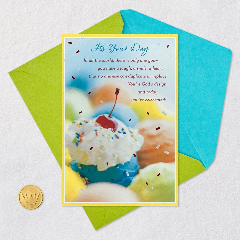 Only One You Ice Cream Scoops Religious Birthday Card for only USD 5.59 | Hallmark
