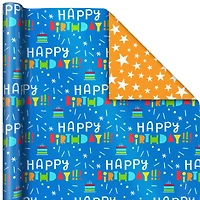 Bright Birthday 3-Pack Reversible Wrapping Paper for only USD 16.99 | Hallmark