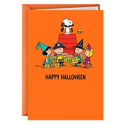 The Peanuts® Gang Trick-or-Treat Funny Halloween Card for only USD 2.00 | Hallmark