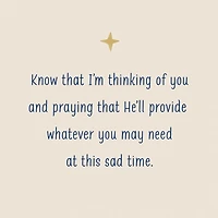 He Will Provide What You Need Religious Sympathy Card for only USD 3.99 | Hallmark