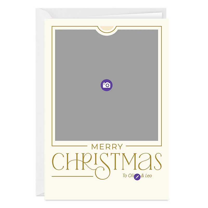 Simple Gold Border Custom Christmas Card for only USD 4.99 | Hallmark