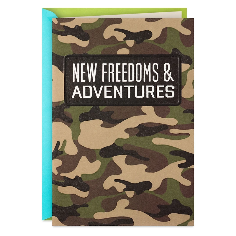 New Freedoms and Adventures Green Camo Birthday Card for only USD 4.99 | Hallmark