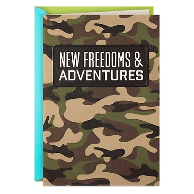New Freedoms and Adventures Green Camo Birthday Card for only USD 4.99 | Hallmark