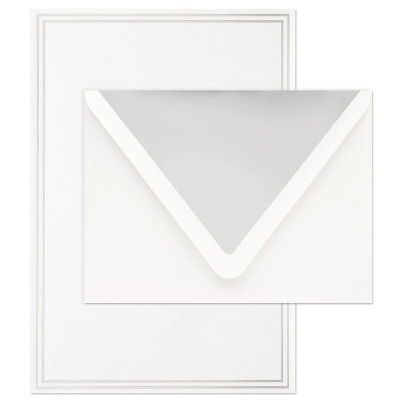 Double Silver Border Stationery Set, Box of 20 for only USD 14.99 | Hallmark