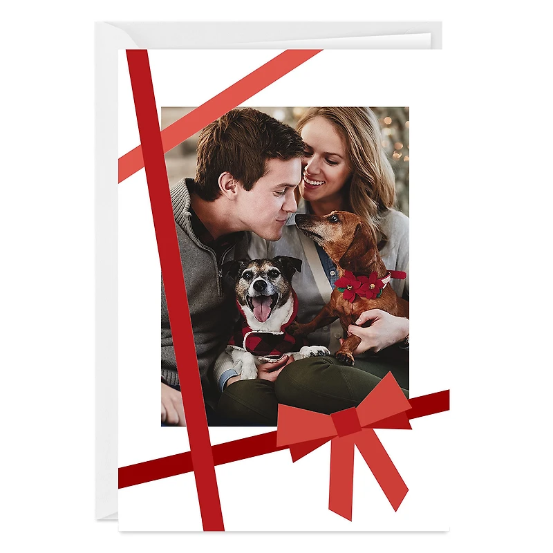 Modern Red Bow Custom Holiday Card for only USD 4.99 | Hallmark