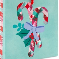 4.6" Plaid Candy Canes on Aqua Christmas Gift Card Holder Mini Bag for only USD 2.49 | Hallmark