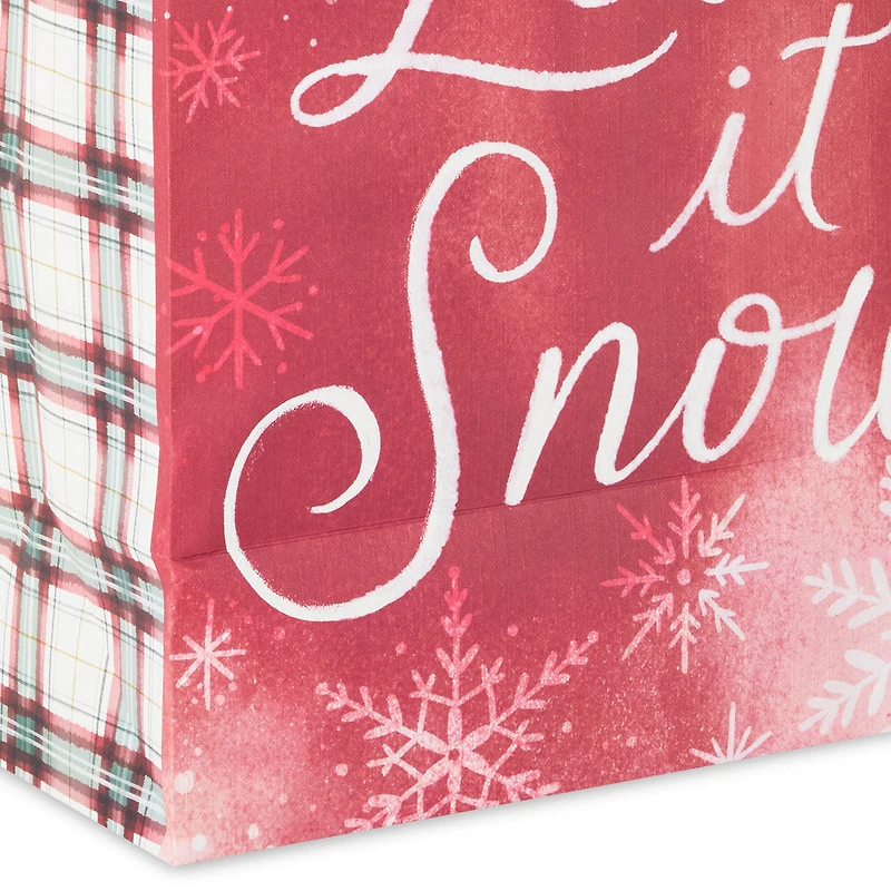 13" Let It Snow Weathered Red Large Holiday Gift Bag for only USD 4.49 | Hallmark