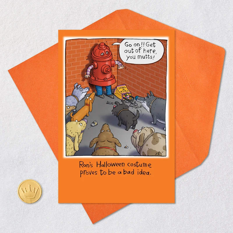 Fire Hydrant Costume and Dogs Funny Halloween Card for only USD 3.49 | Hallmark