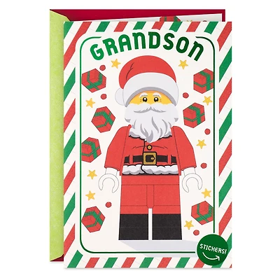 LEGO® Santa Claus Christmas Card for Grandson With Stickers for only USD 5.99 | Hallmark