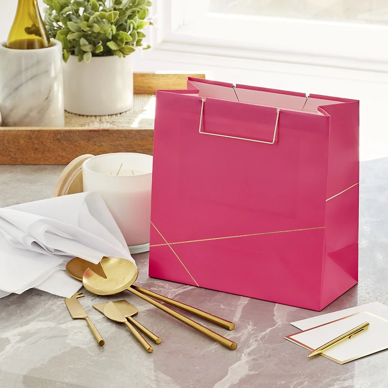 Rose With Gold Large Square Gift Bag, 10.4" for only USD 6.99 | Hallmark