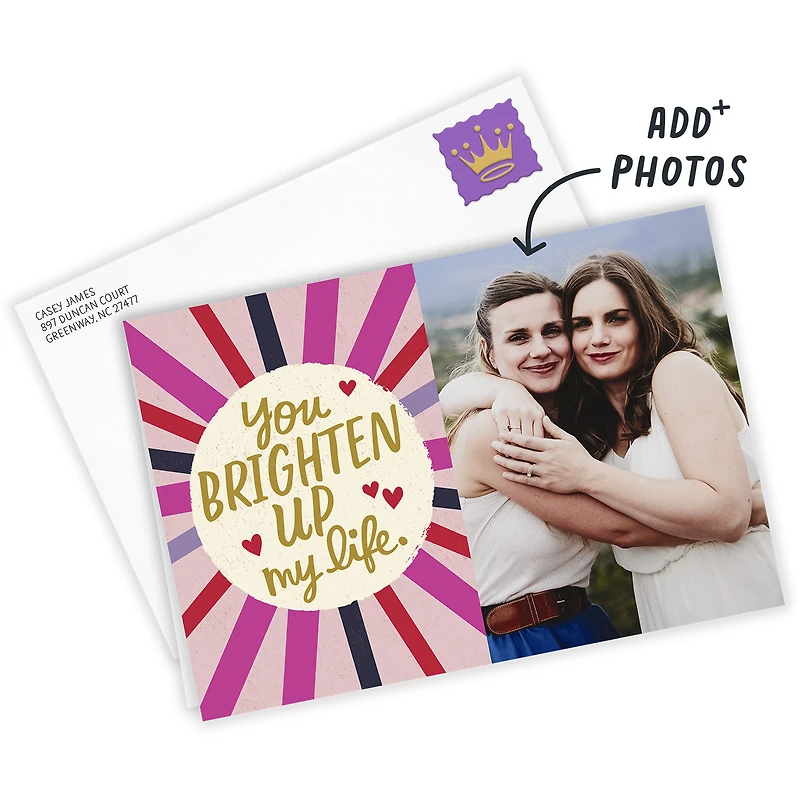 Personalized You Brighten Up My Life Love Photo Card for only USD 4.99 | Hallmark