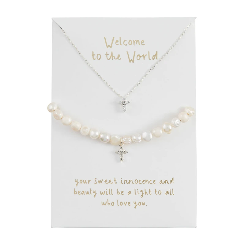 Mud Pie Cross Jewelry Gift Set for Baby for only USD 32.00 | Hallmark