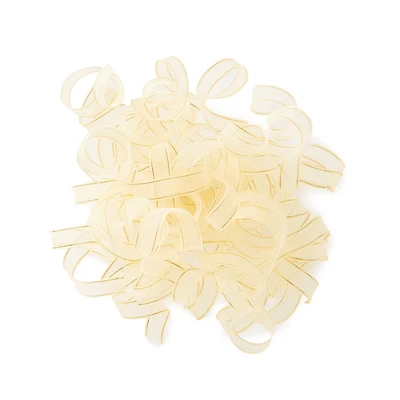 White and Gold Sheer Curly Ribbon Bow, 7.5" for only USD 3.99 | Hallmark