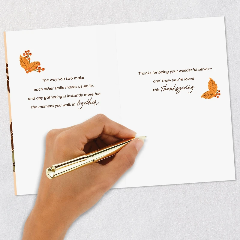 You Two Make Us Smile Thanksgiving Card for Granddaughter and Husband for only USD 2.99 | Hallmark