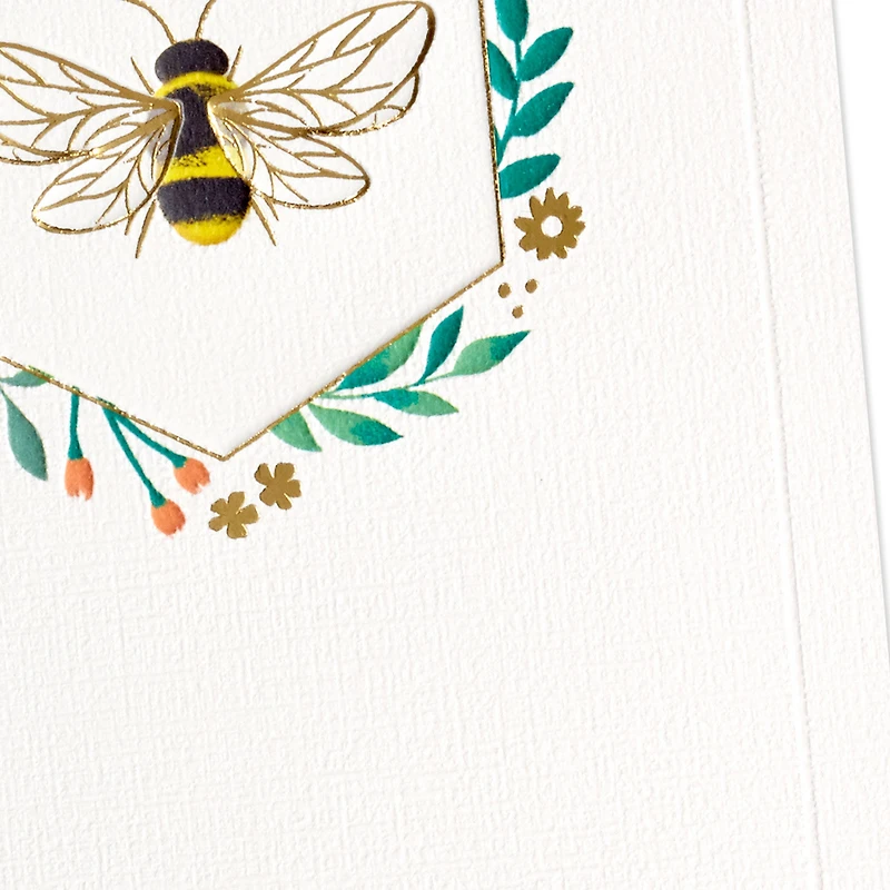 Bee in Hexagon of Flowers Blank Card for only USD 5.99 | Hallmark