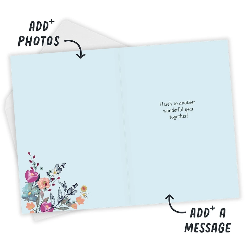 Modern Floral Wreath Custom Anniversary Card for only USD 4.99 | Hallmark