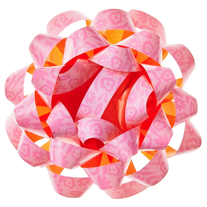 4.6" Pink Abstract Flowers Recyclable Gift Bow for only USD 1.99 | Hallmark