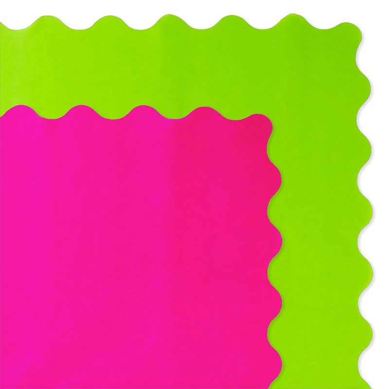 Lime Green and Fuchsia Wavy-Edged 2-Pack Tissue Paper, 4 sheets total for only USD 2.79 | Hallmark
