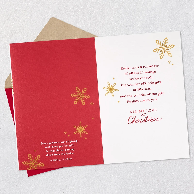 Reminder of Our Shared Blessings Religious Christmas Card for Wife for only USD 6.99 | Hallmark