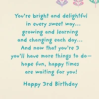 Bright and Delightful Butterfly 3rd Birthday Card With Sticker for only USD 4.59 | Hallmark