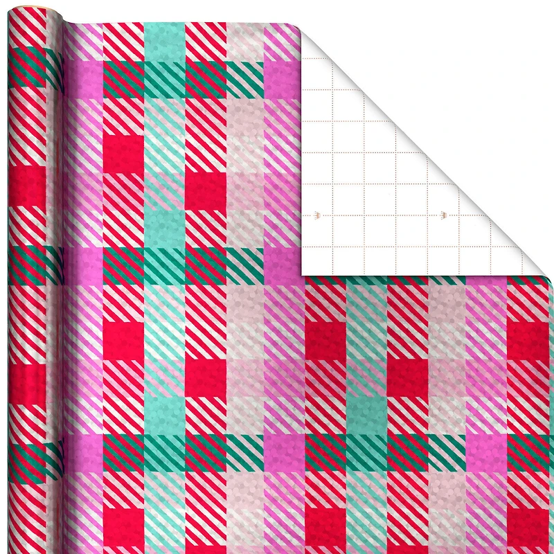 Vibrant Holographic Plaid Holiday Wrapping Paper Roll, 22.5 sq. ft. for only USD 4.99 | Hallmark