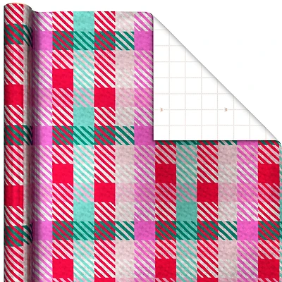Vibrant Holographic Plaid Holiday Wrapping Paper Roll, 22.5 sq. ft. for only USD 4.99 | Hallmark