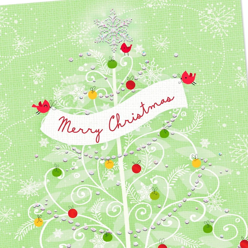 Snowy Tree With Ornaments and Cardinals Christmas Card for only USD 2.00 | Hallmark