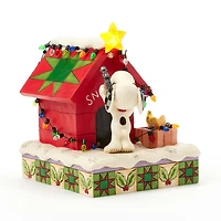 Jim Shore Peanuts Snoopy Decorating Doghouse Light-Up Figurine, 6.3" for only USD 71.99 | Hallmark