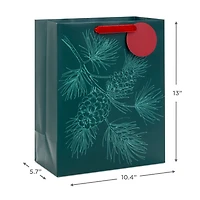 13" Embossed Pine Branch on Forest Green Large Holiday Gift Bag for only USD 4.99 | Hallmark