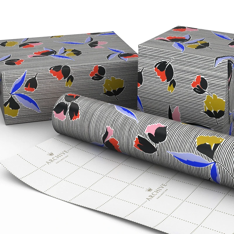 Bold Floral and Stripe Wrapping Paper Roll, 20 sq. ft. for only USD 4.99 | Hallmark