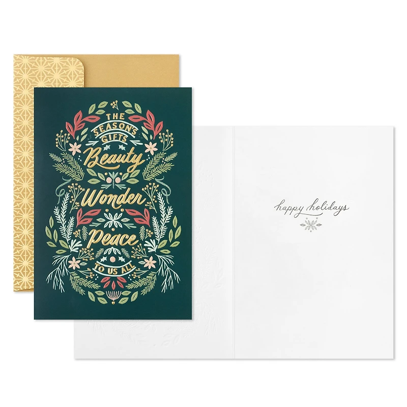 The Season's Gifts Lettering on Green Boxed Christmas Cards, Pack of 16 for only USD 17.49 | Hallmark