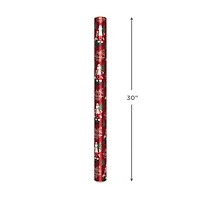 Happy Holidays Santa Metallic Burgundy Wrapping Paper Roll, 22.5 sq. ft. for only USD 4.99 | Hallmark