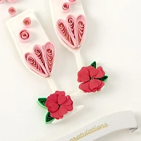 Pink Champagne Flutes Quilled Paper Handmade Wedding Card for Couple for only USD 9.59 | Hallmark