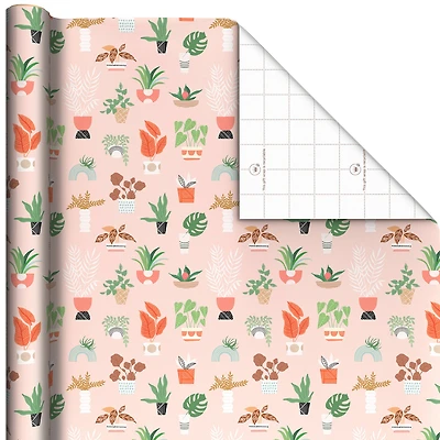 Potted Plants on Pink Wrapping Paper, 20 sq. ft. for only USD 4.99 | Hallmark