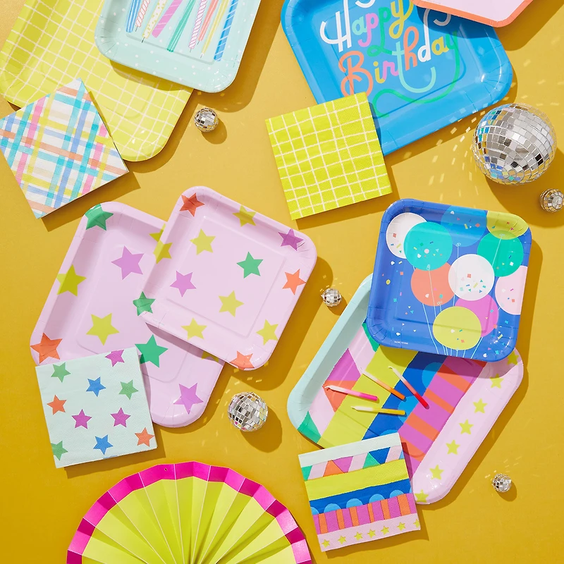 Yellow Grid Cocktail Napkins, Set of 16 for only USD 4.49 | Hallmark