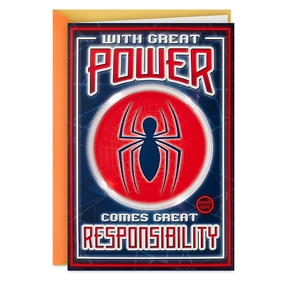 Marvel Spider-Man Power and Responsibility Musical Birthday Card With Light for only USD 9.59 | Hallmark