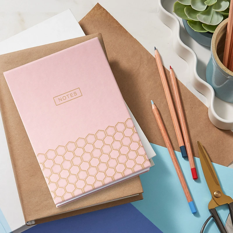 Pink and Gold Honeycomb Faux Leather Large List Pad for only USD 19.99 | Hallmark