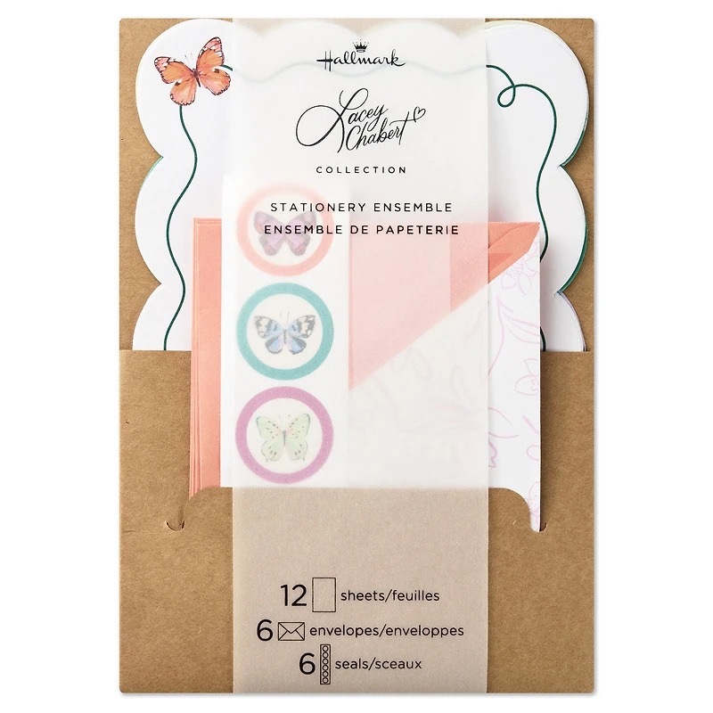 Lacey Chabert Collection Ribbons and Scallops Stationery Set With Seals, 12 sheets for only USD 8.99 | Hallmark